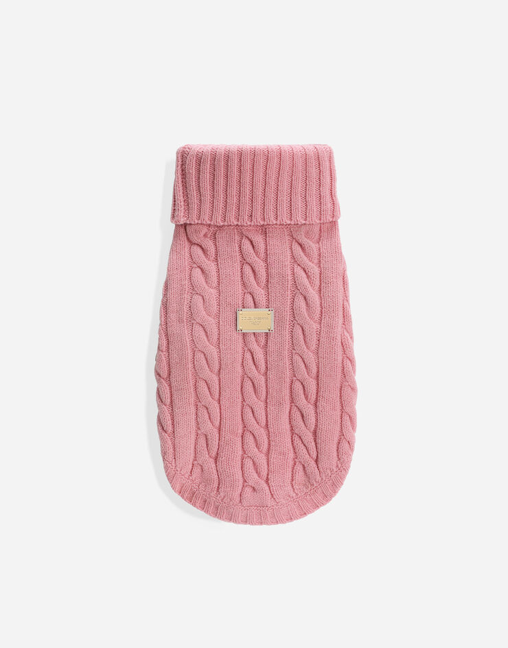 Dolce & Gabbana Wool dog sweater Pink GX09KCJFMMD