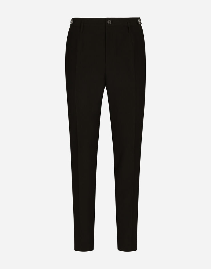 Dolce&Gabbana Pantalón de tejido técnico con logotipo DG de metal Negro GV8TETFUUCN