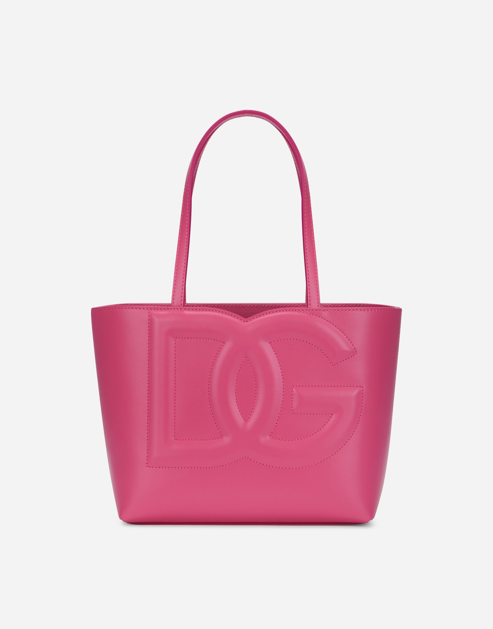 Dolce & Gabbana حقيبة تسوق صغيرة DG Logo Bag من جلد عجل متعدد الألوان BB2274AP026