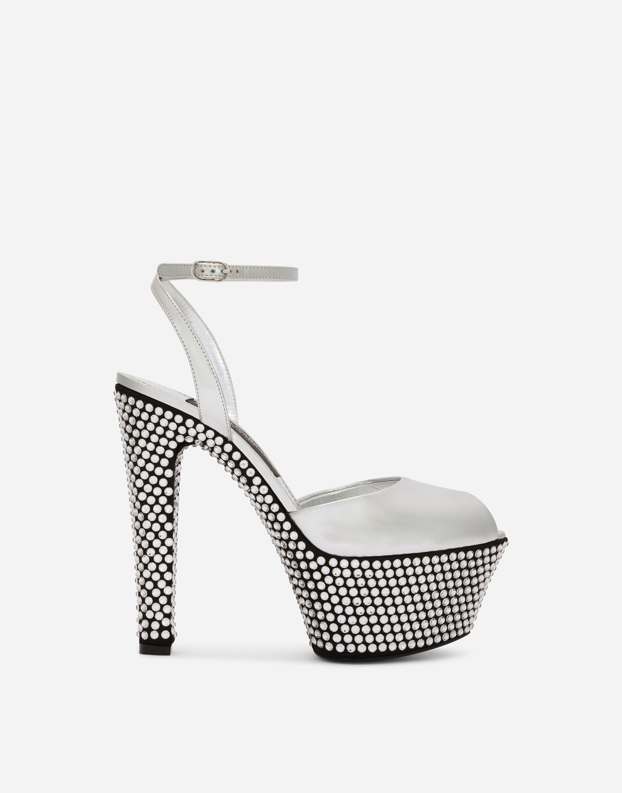 ${brand} Mirrored-effect calfskin platforms with fusible rhinestones ${colorDescription} ${masterID}