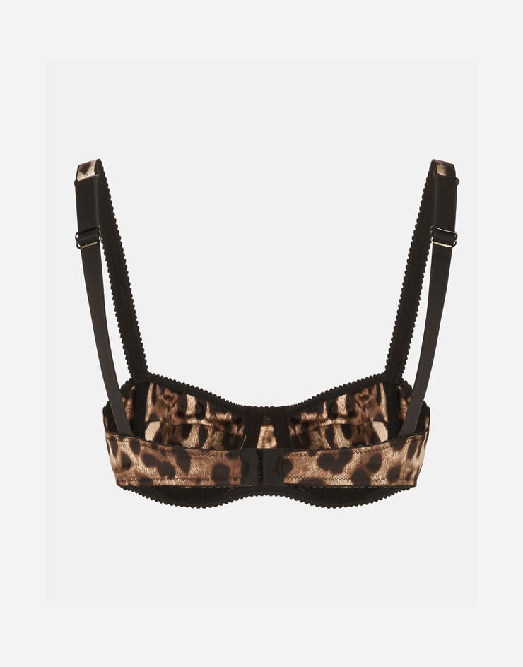 Leopard-print satin balconette bra in ANIMAL PRINT for Women