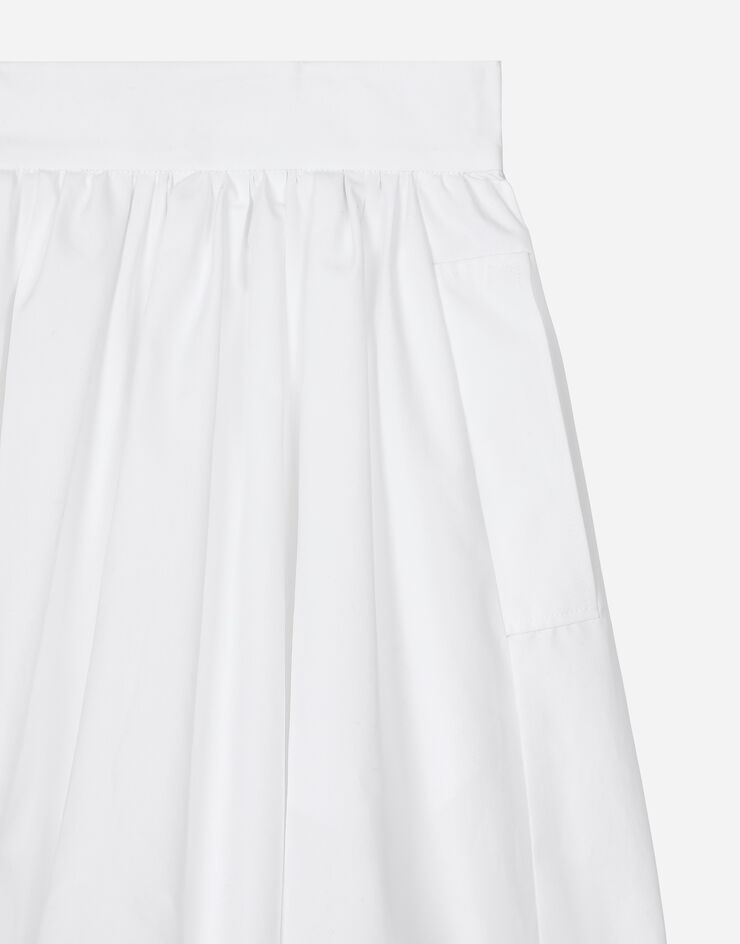Dolce & Gabbana Short cotton balloon skirt White F4CWETFU61C