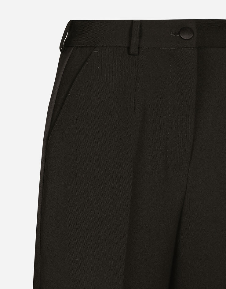 Dolce & Gabbana Pantalón de esmoquin en gabardina de lana Negro FTC8ZTFU21E