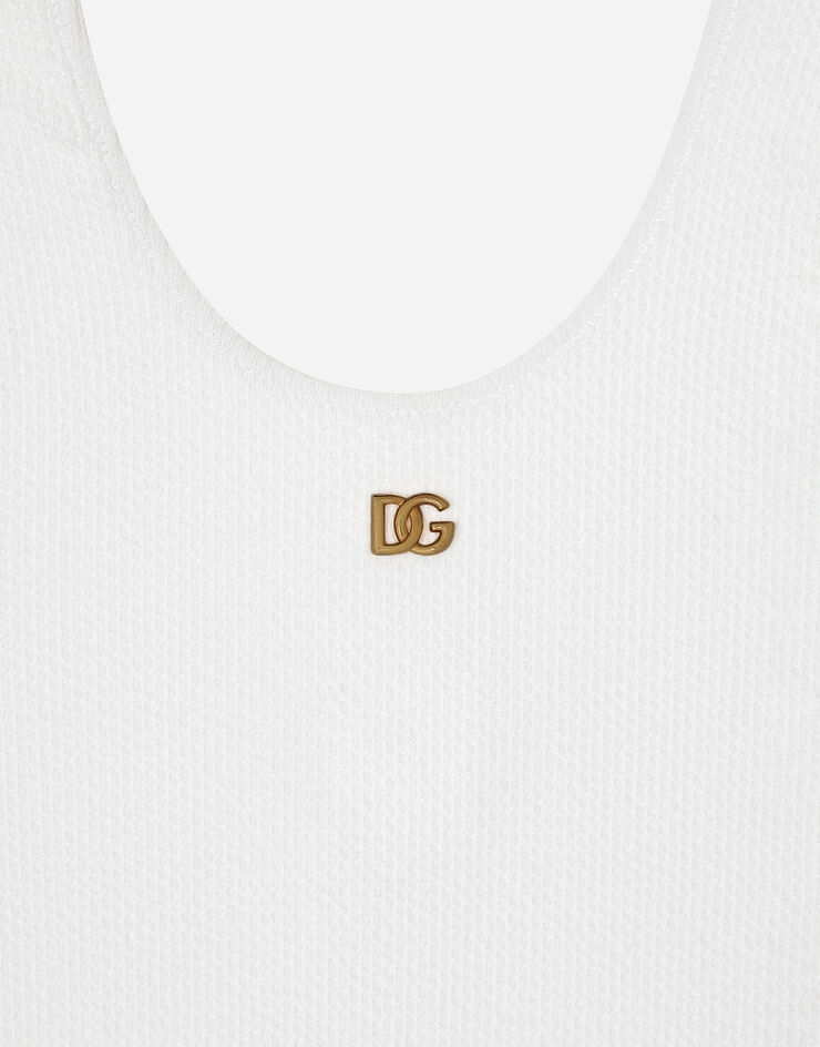 Dolce & Gabbana Maillot de bain une pièce en jersey froncé Blanc L5J853ON00Q