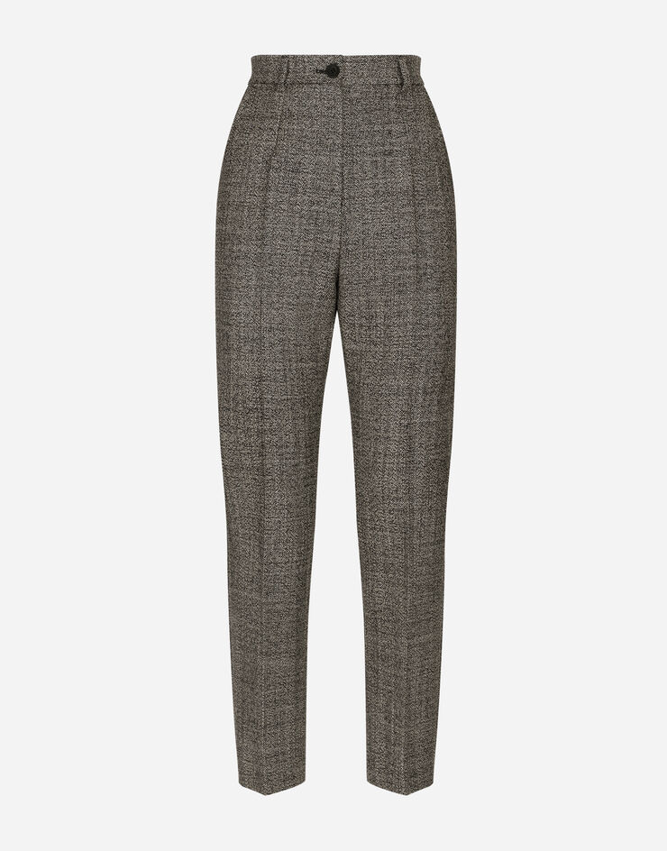 Dolce & Gabbana Tailored wool micro-tweed pants Multicolor FTAM2TFM2G4