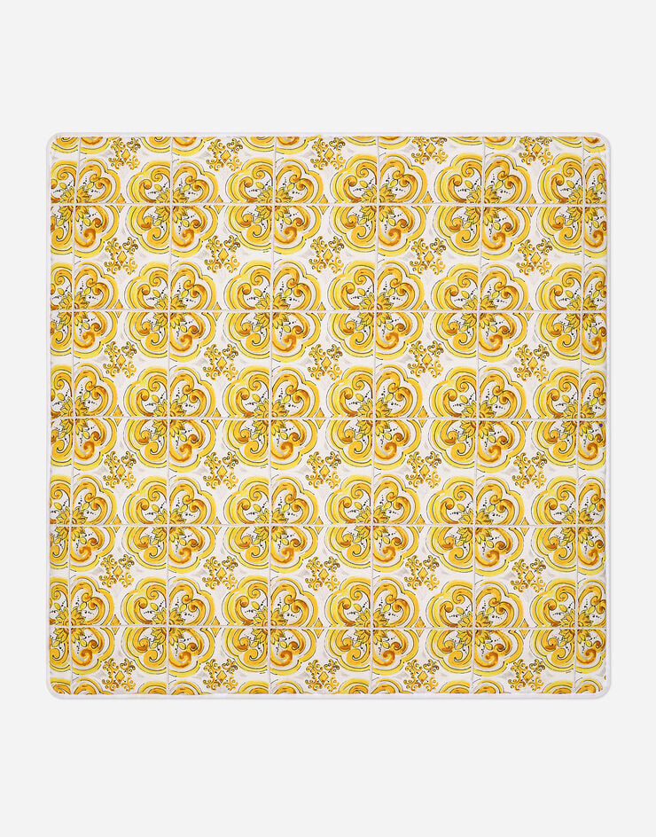 Dolce & Gabbana 黄色马约利卡印花平纹针织被子 版画 LNJAD7II7DZ