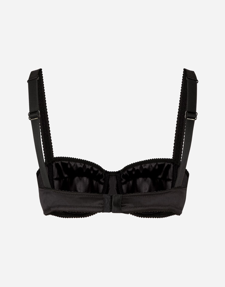 Balconette stretch-satin bra in black - Dolce Gabbana