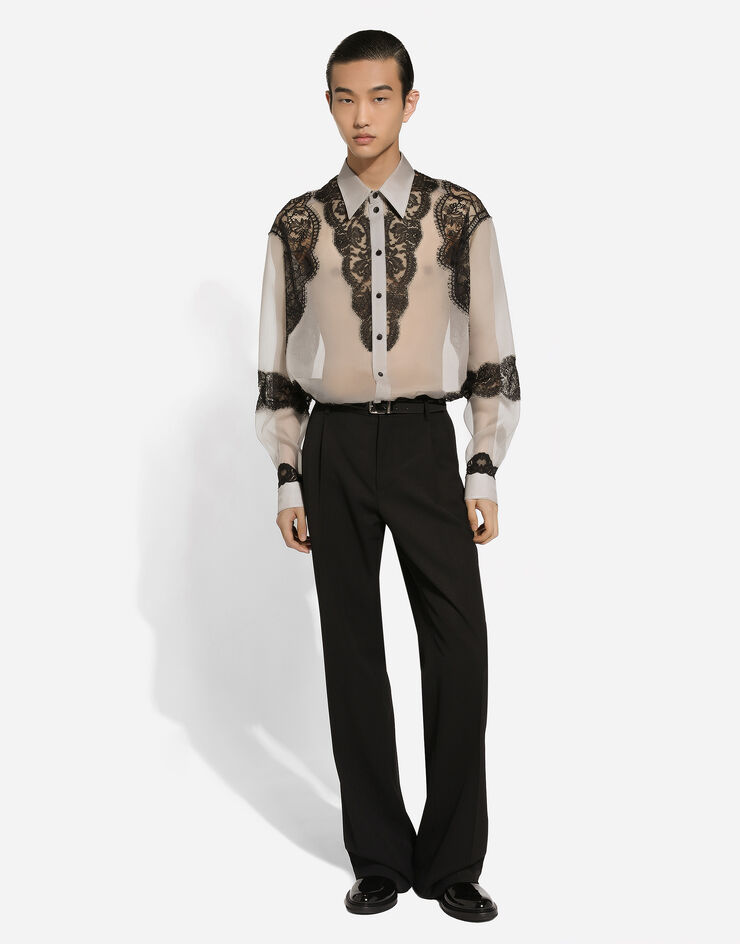 Dolce & Gabbana Silk shirt with embroidery Multicolor G5MK6TGI581