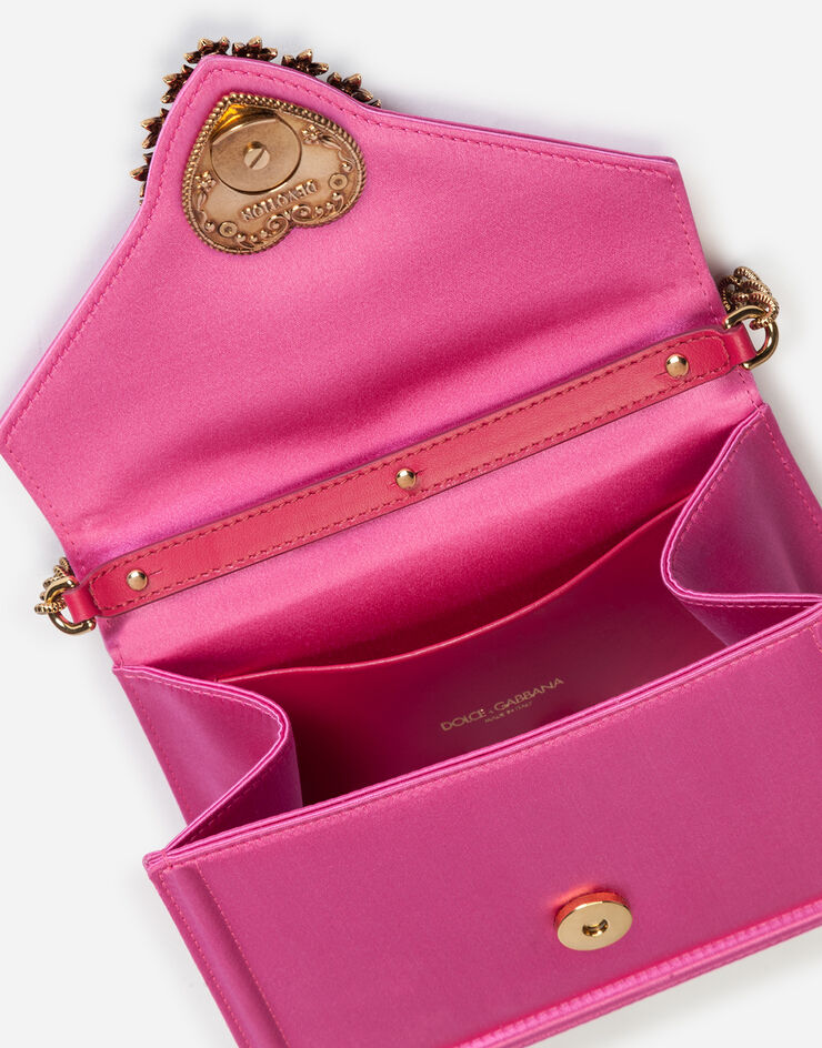 Dolce & Gabbana حقيبة ديفوشن صغيرة من الساتان أسود BB6711A7630