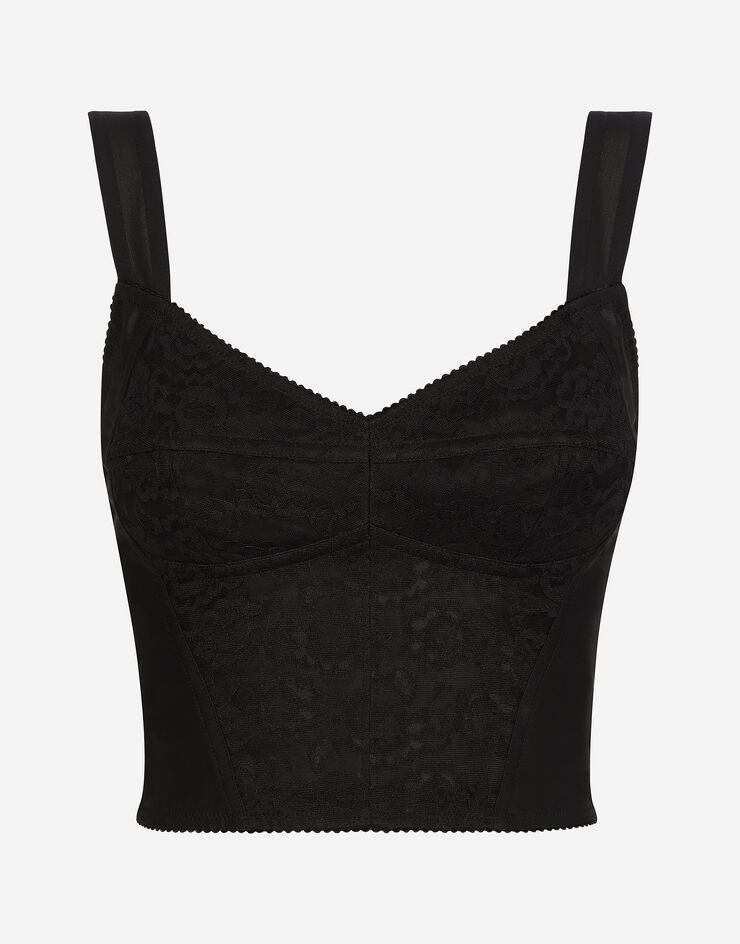 Lace corset top in black - Dolce Gabbana