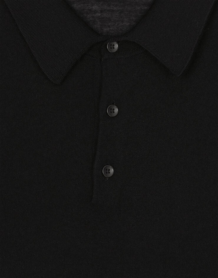 Dolce & Gabbana Cashmere and silk polo-shirt Black GXZ02TJFMEH