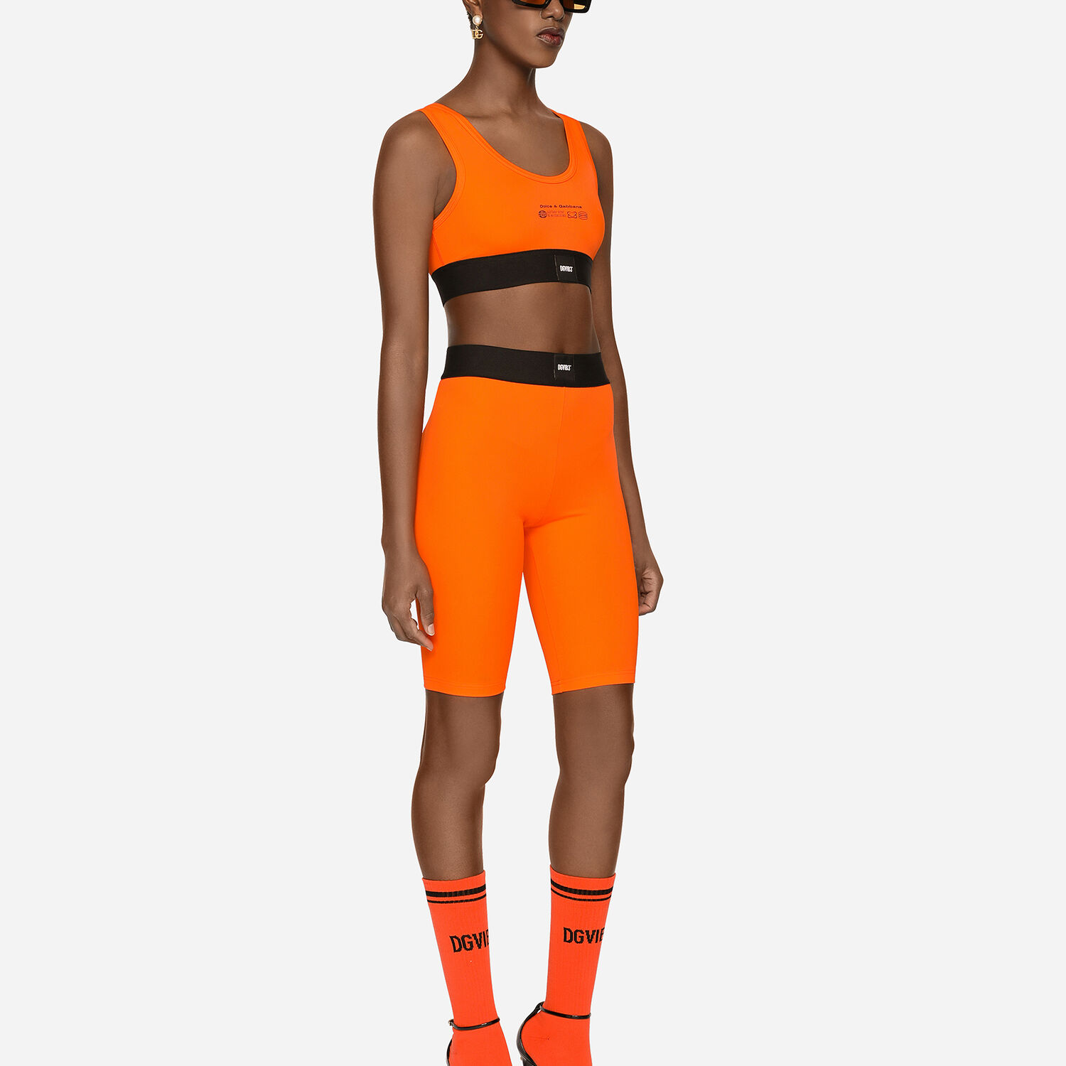 Spandex jersey bralette top DGVIB3 in Orange for Women