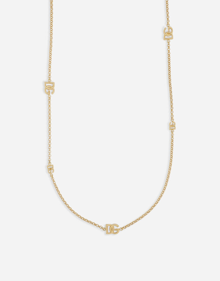 Dolce & Gabbana Sautoir fine chain necklace with DG logo Gold WNO8L3W1111