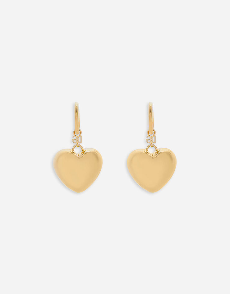 Dolce & Gabbana Pendientes colgantes de corazón con logotipo DG Dorado WEQ8S1W1111