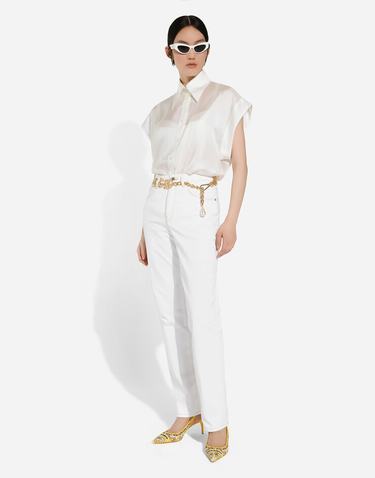 Dolce & Gabbana Silk twill shirt White F5P11TFU1WX