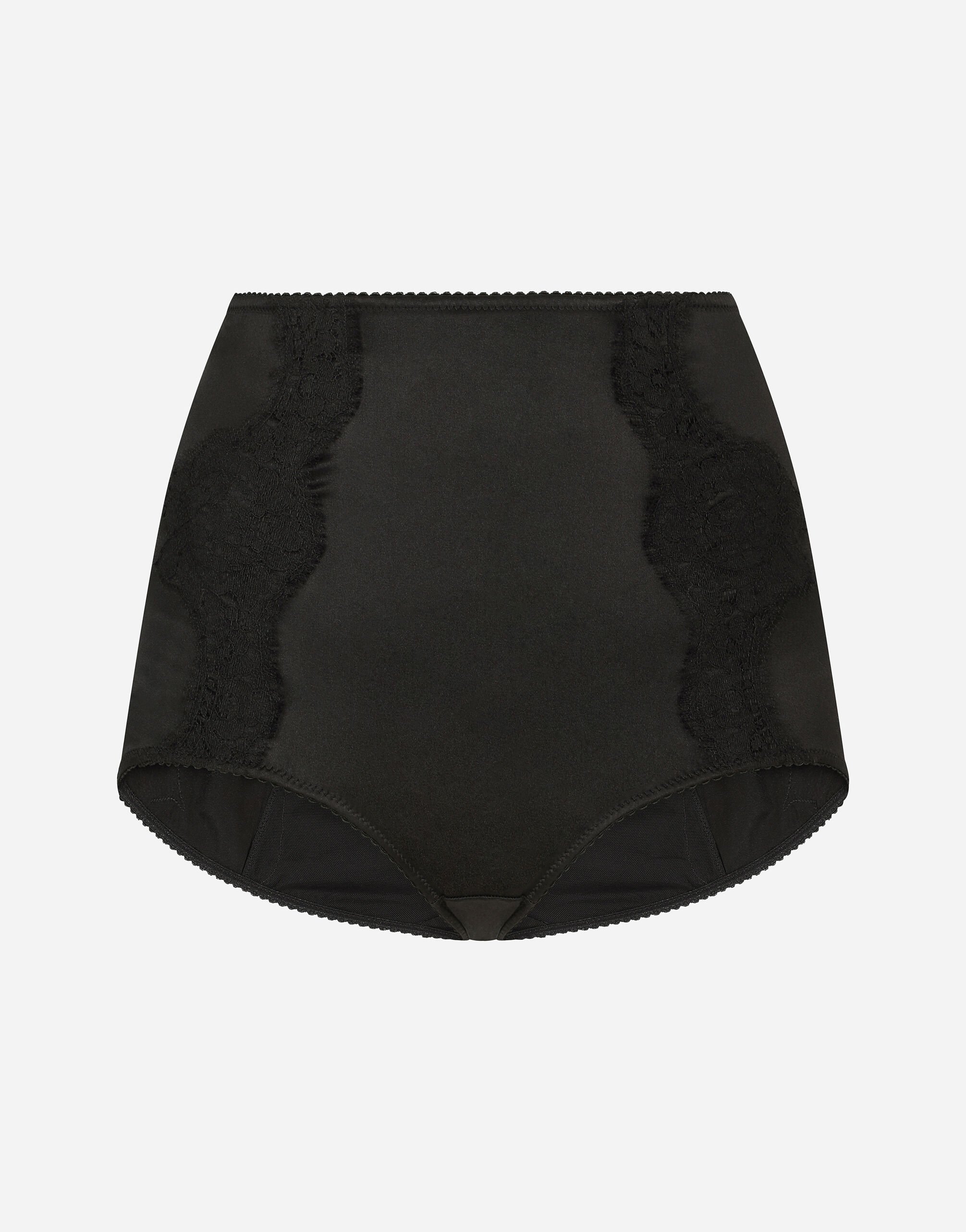 ${brand} Satin high-waisted panties with lace detailing ${colorDescription} ${masterID}