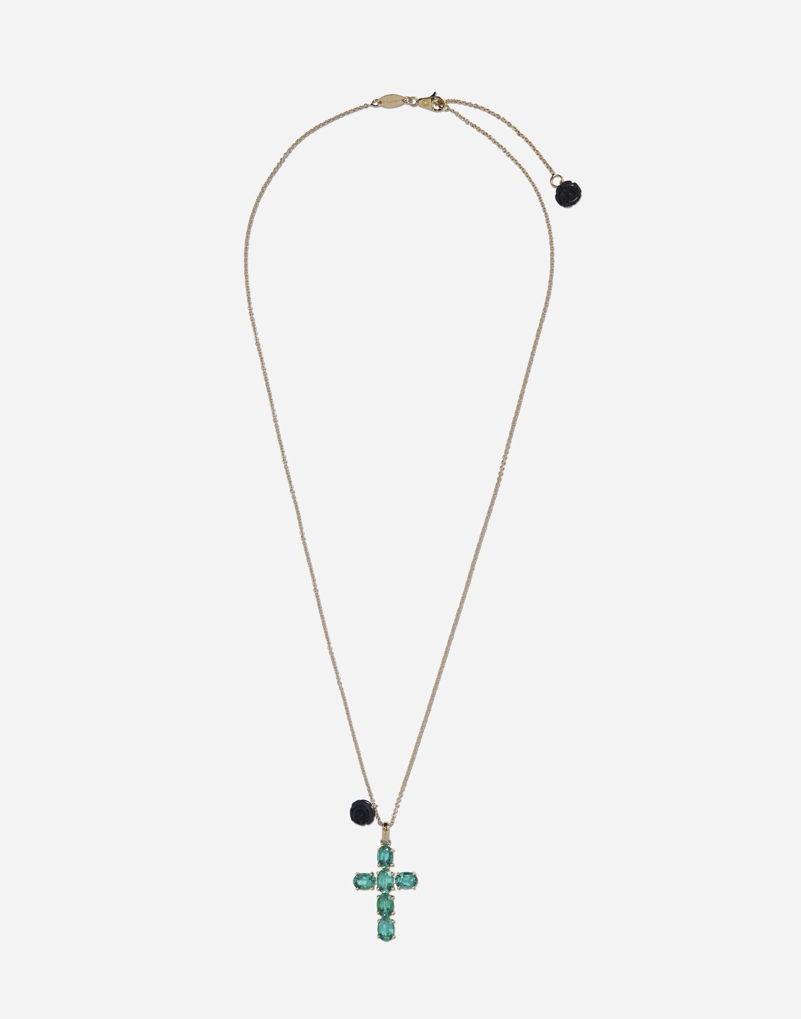 ${brand} Family cross pendant with emeralds ${colorDescription} ${masterID}