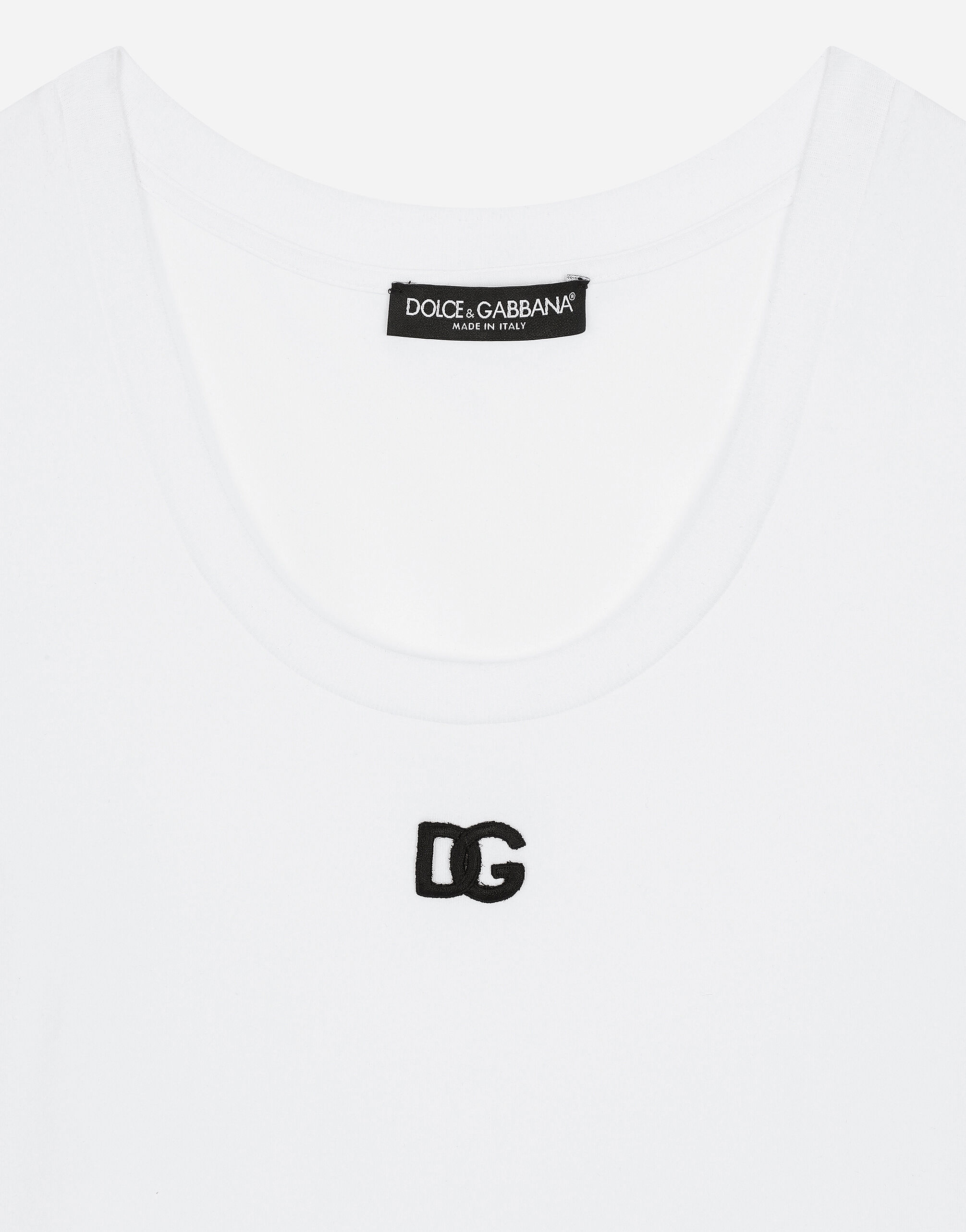 Jersey T-shirt with DG logo in White for | Dolce&Gabbana® US