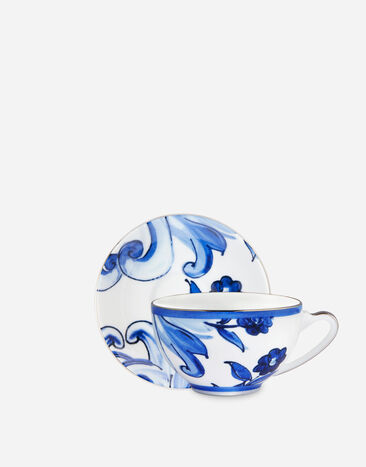 Dolce & Gabbana Taza de té con platillo de porcelana Multicolor TCCE14TCAEF