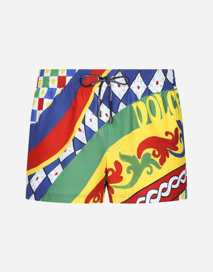 Dolce & Gabbana Bañador bóxer corto con estampado Carretto Multicolore M4A06TFHMST