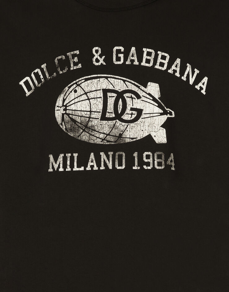 Dolce & Gabbana Cotton T-shirt with logo print Black G8RF4TG7NSX