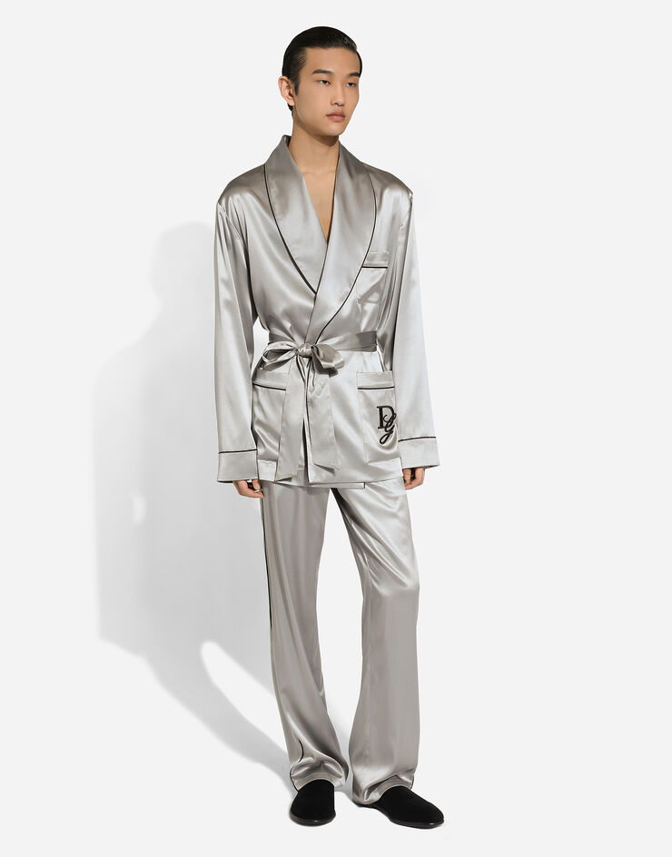 Dolce & Gabbana Silk pants Grey GVRMAZFU1AU