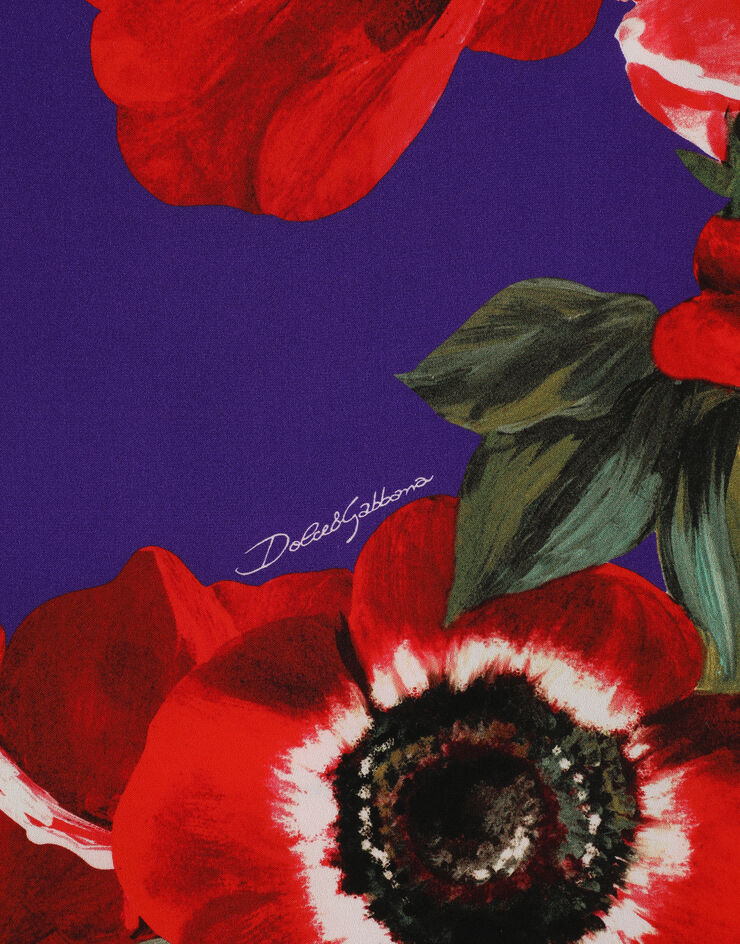 Dolce & Gabbana Charmeuse tank top with anemone print Estampado F779CTFSA55