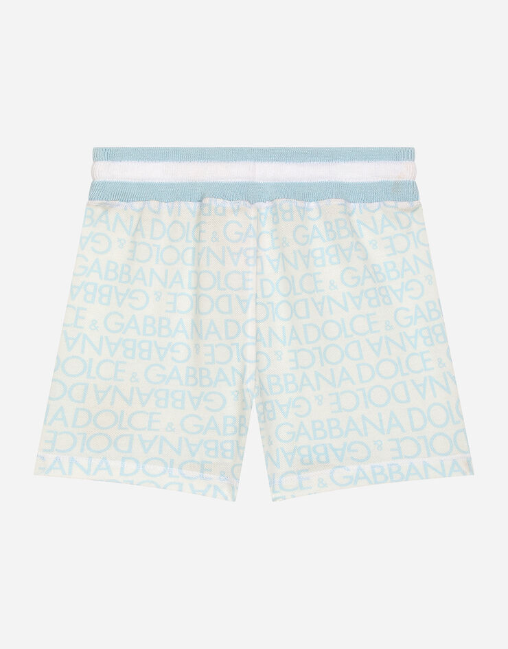Dolce & Gabbana Piqué shorts with all-over logo print Print L1JQR9HS7MW