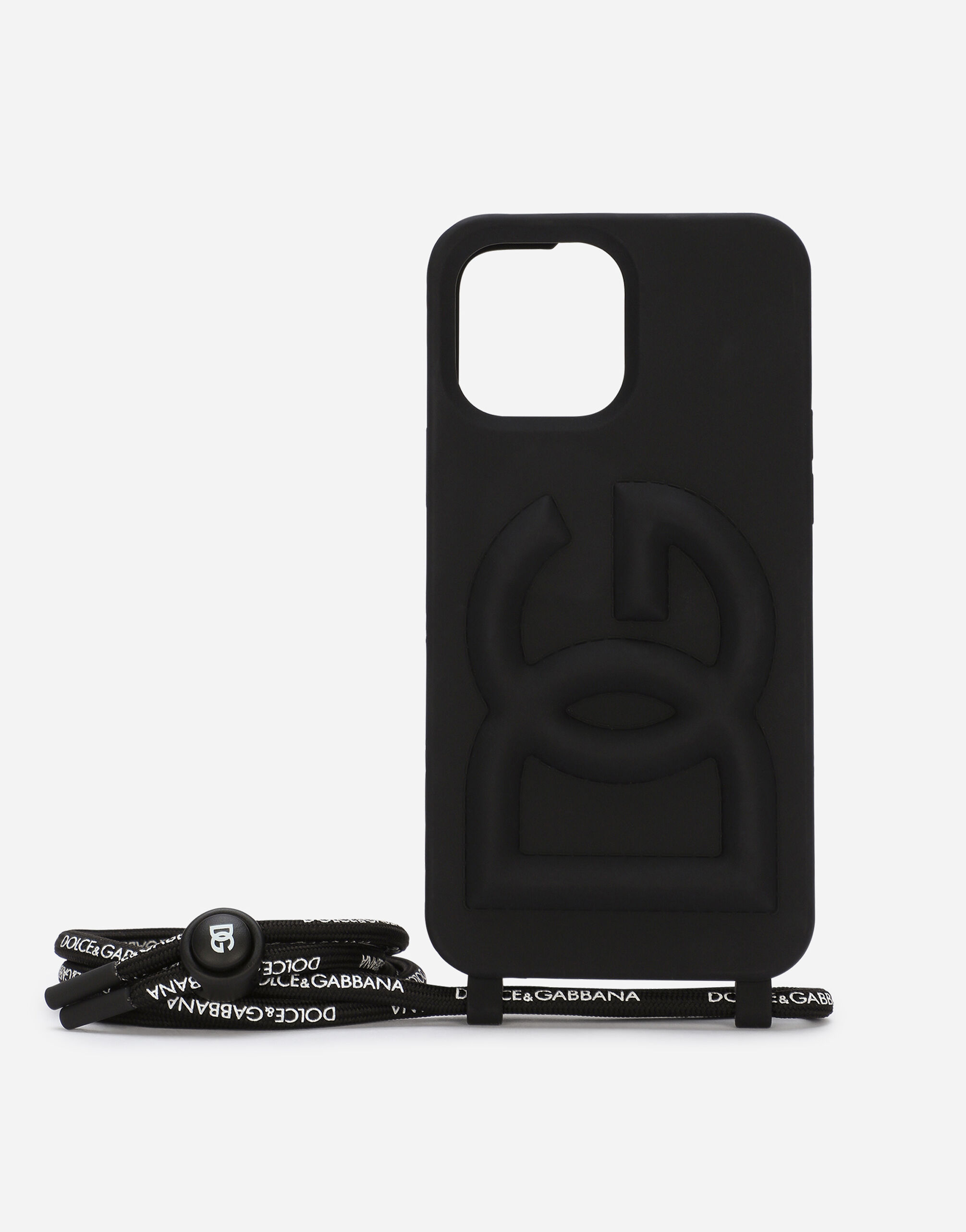 Dolce & Gabbana Rubber iPhone 13 Pro Max cover with embossed logo male Black