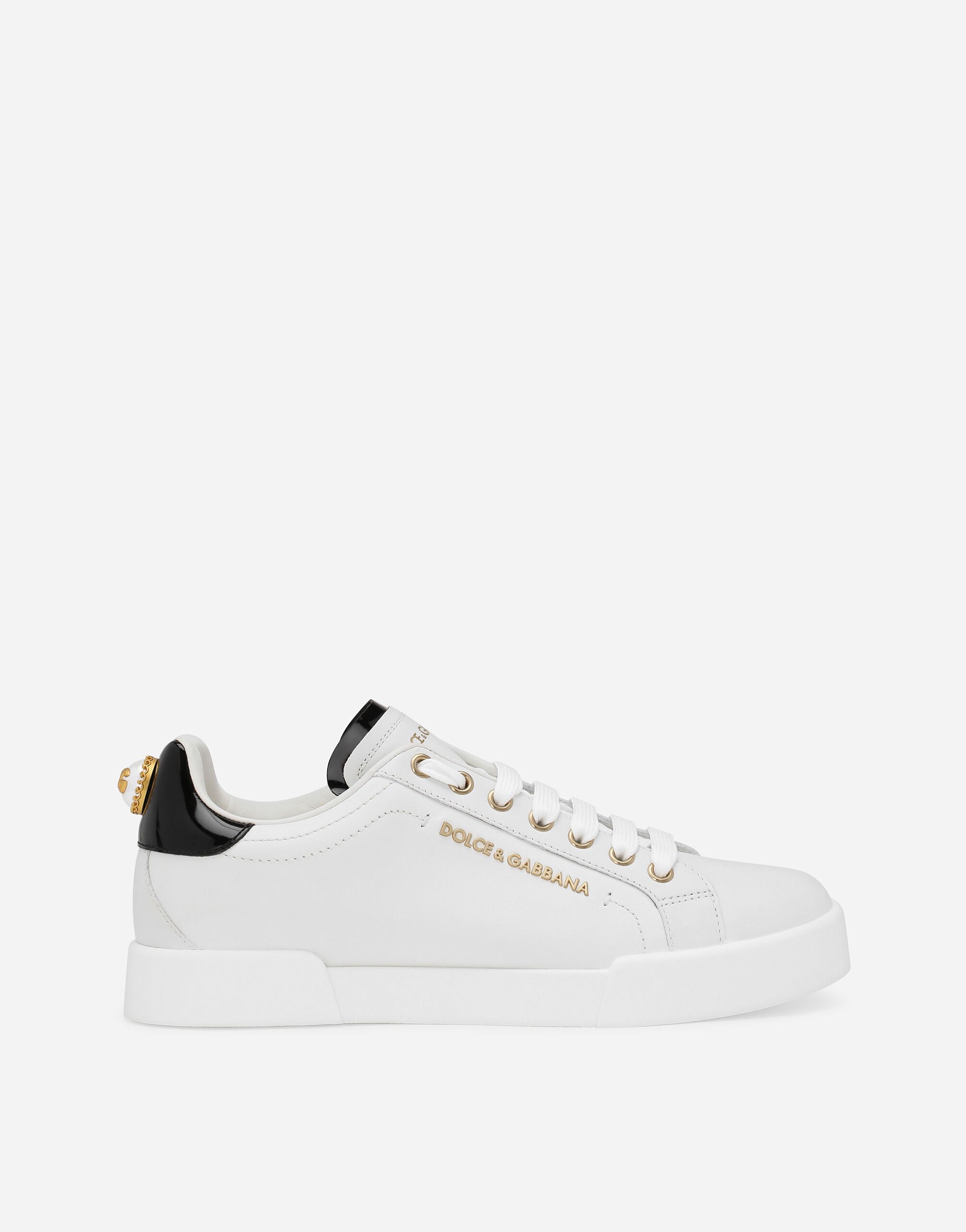 Dolce & Gabbana Calfskin nappa Portofino sneakers with lettering White CK1908AQ040