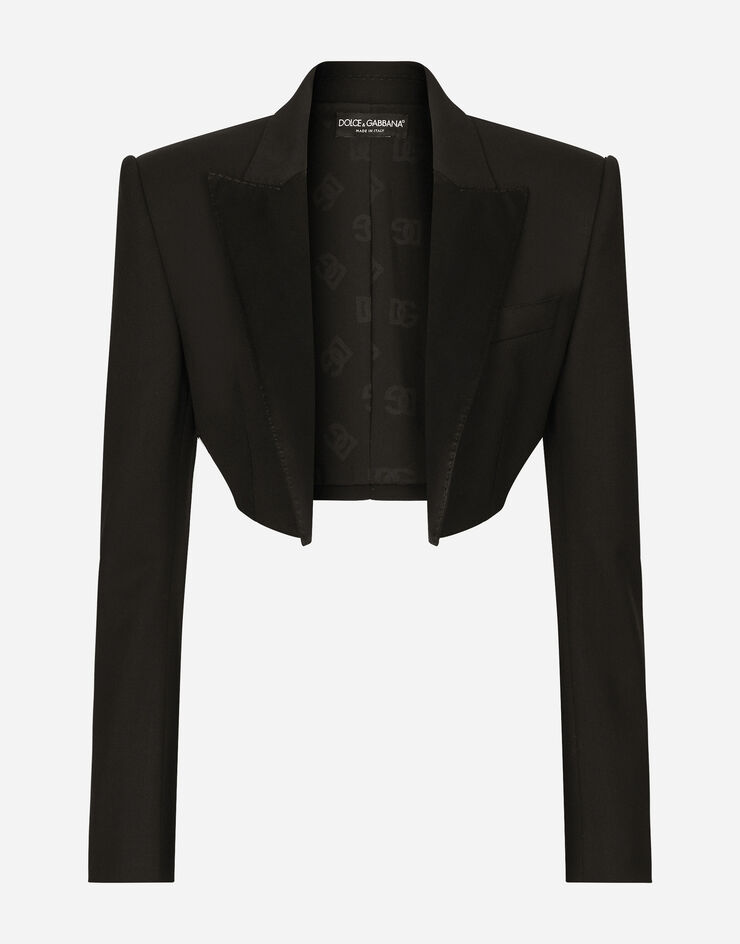 Dolce & Gabbana Жакет-спенсер из саржи черный F29VHTFUBE7