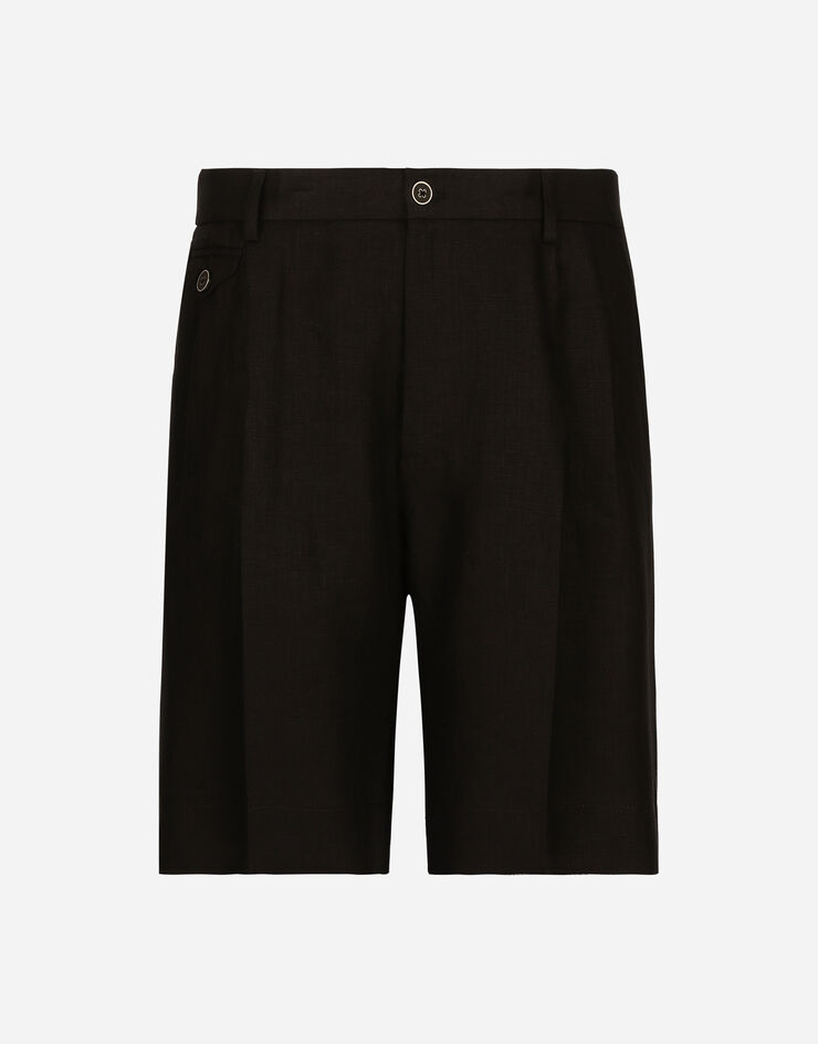 Dolce & Gabbana Linen shorts Black GW0MATGG868