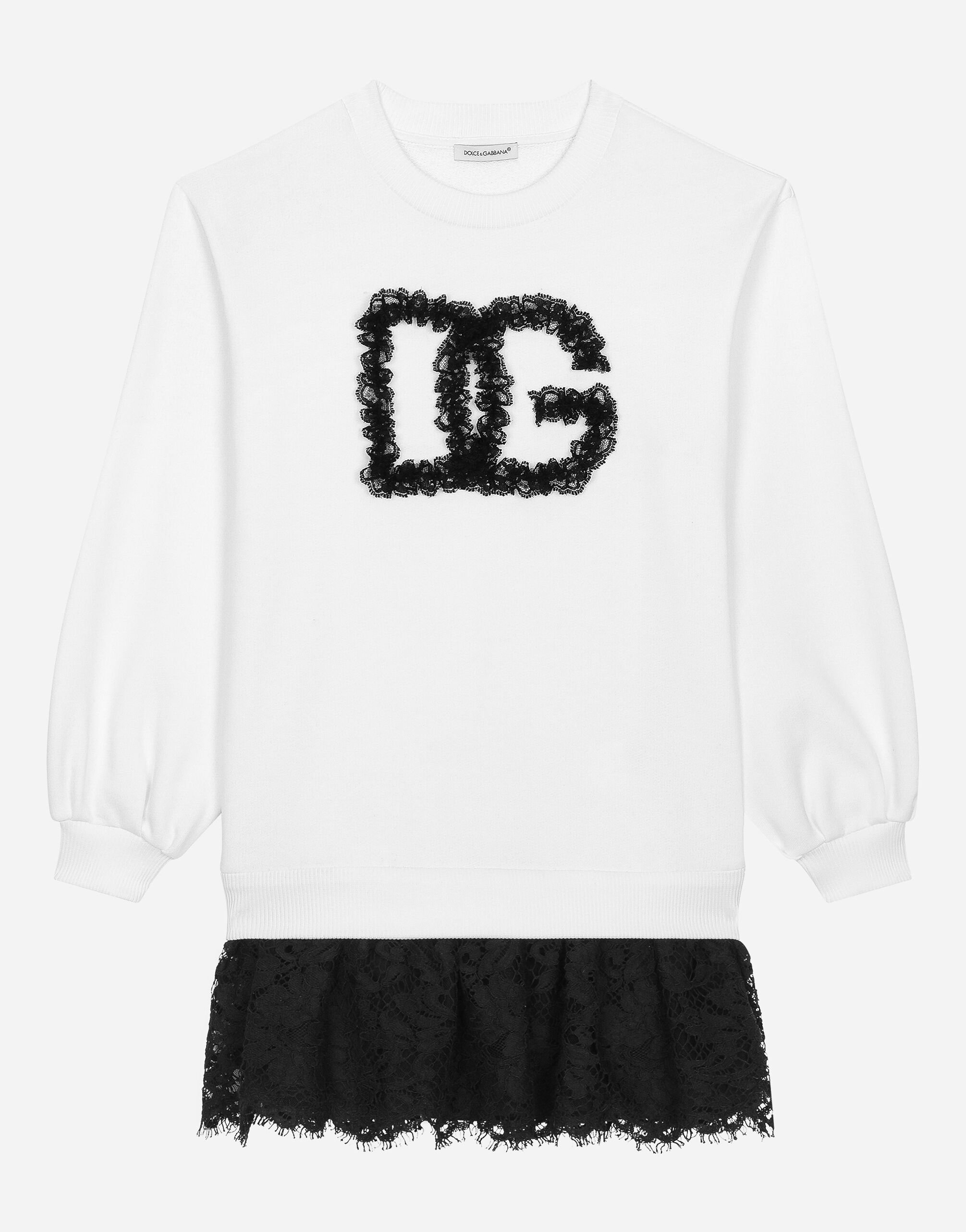 Dolce & Gabbana Kleid im Sweatshirt-Stil aus Jersey Drucken L53DG7G7E9W