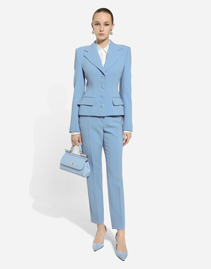 Dolce & Gabbana Single-breasted wool crêpe Dolce jacket Azure F27ADTFU2L8