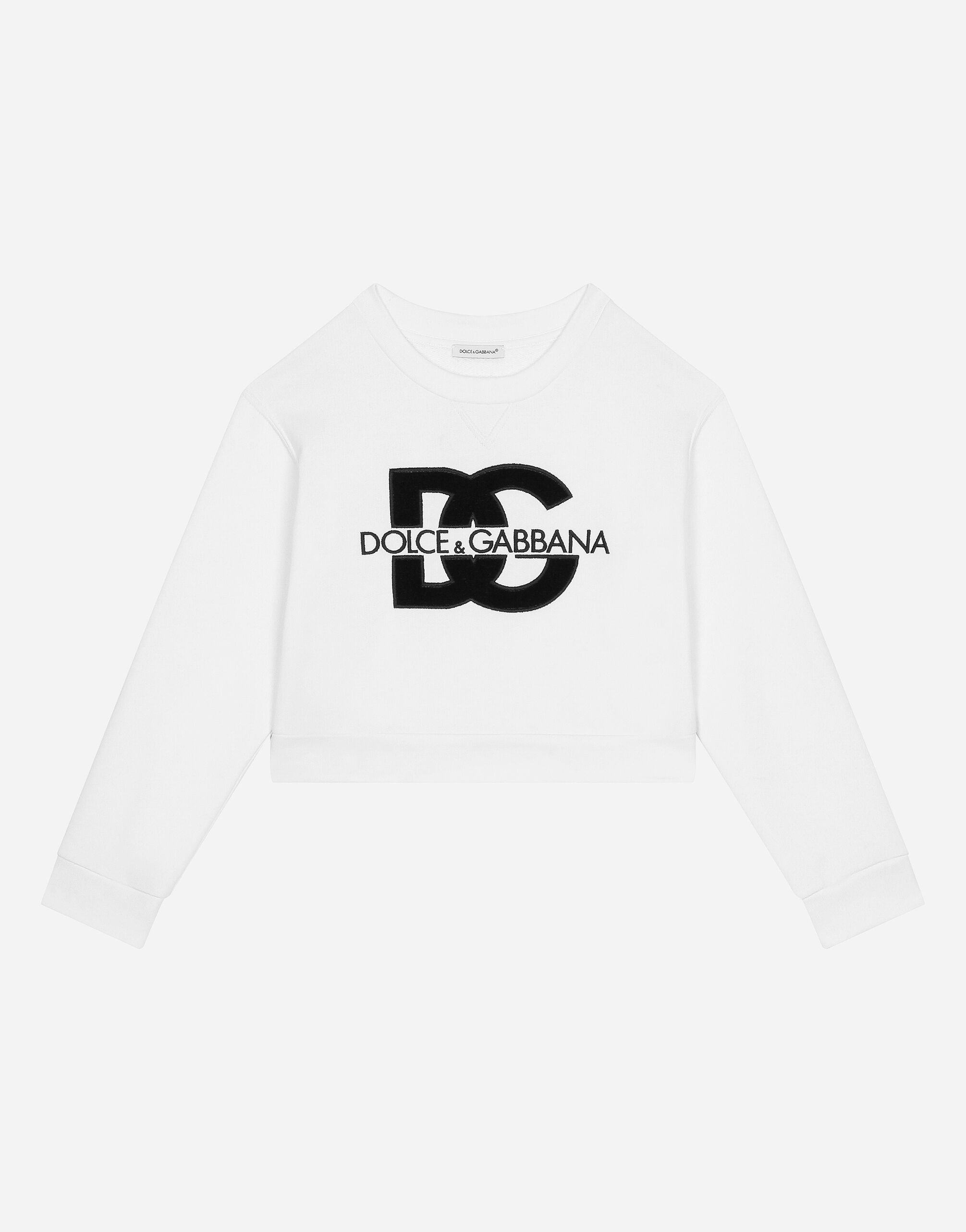 Dolce & Gabbana Sweatshirt aus Jersey DG-Logo Weiss L5JTOBG7NZL