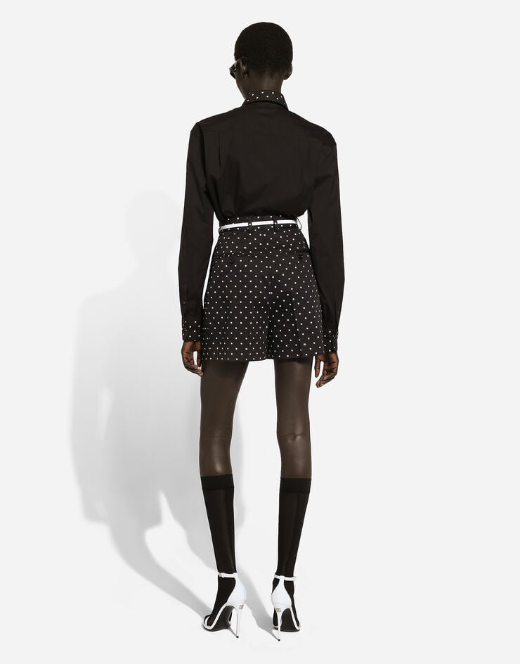 Dolce & Gabbana Shorts de algodón con estampado de lunares Imprima FTC5WTFSFNP