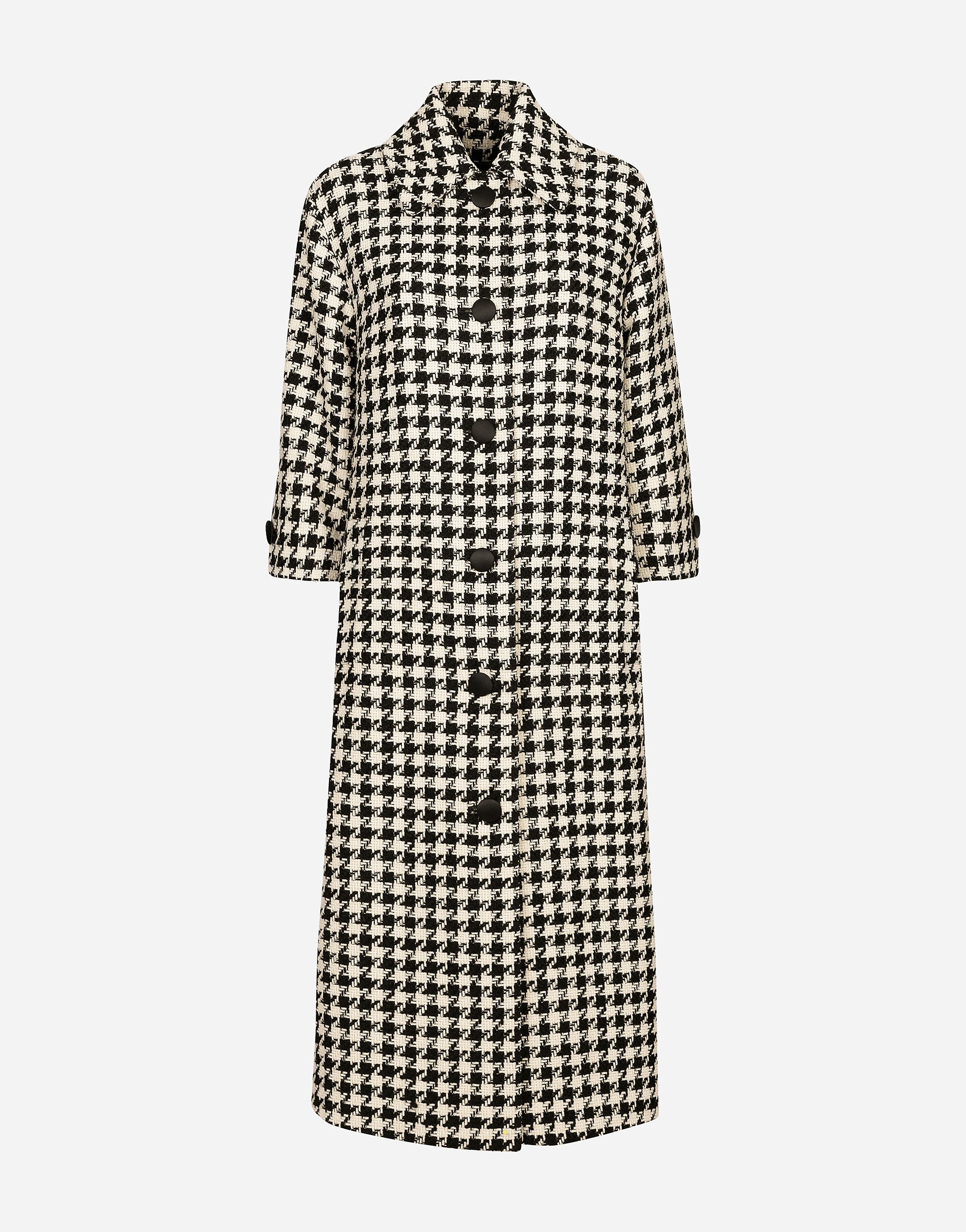 ${brand} Single-breasted macro-houndstooth wool coat ${colorDescription} ${masterID}