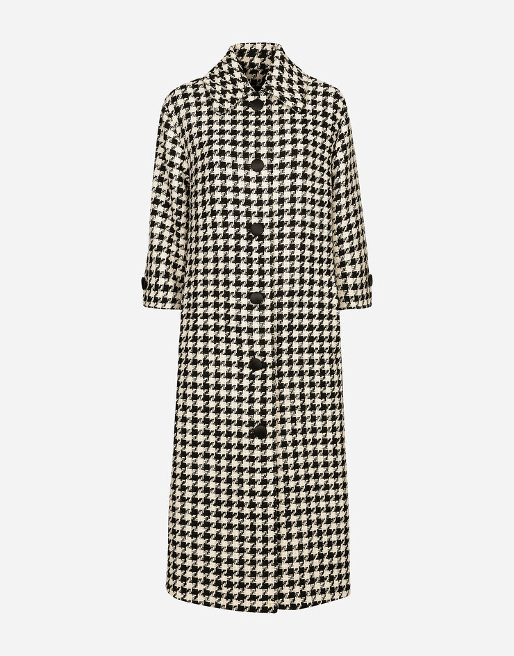 Dolce & Gabbana Single-breasted macro-houndstooth wool coat Multicolor F0F1OTFQ3F0