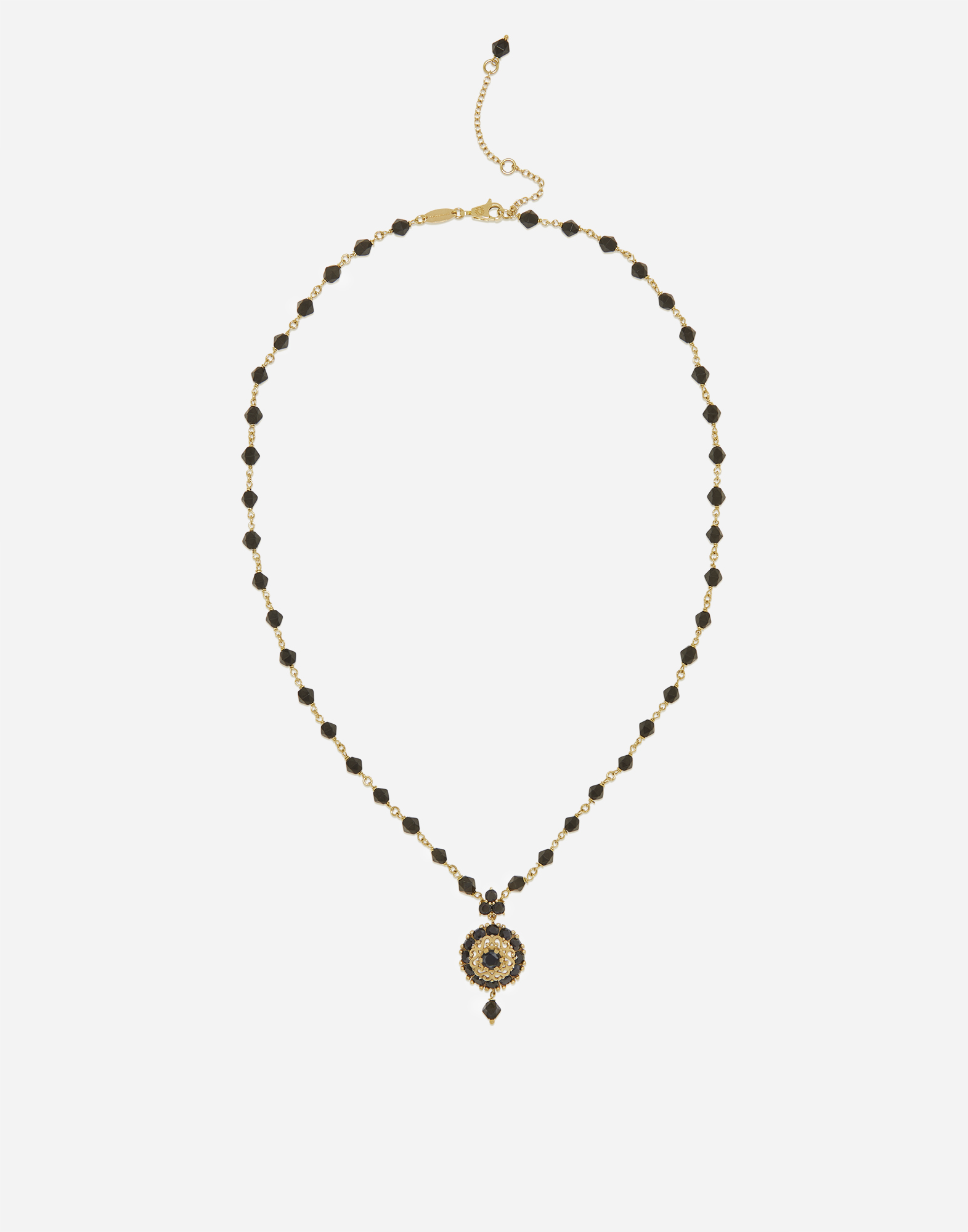 ${brand} Necklace with black jade and sapphire pendant ${colorDescription} ${masterID}