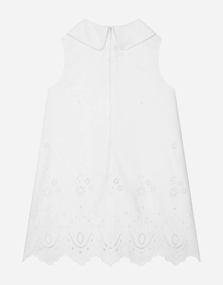 Dolce & Gabbana Платье из поплина с ажурной вышивкой белый L53DY4FG5BL