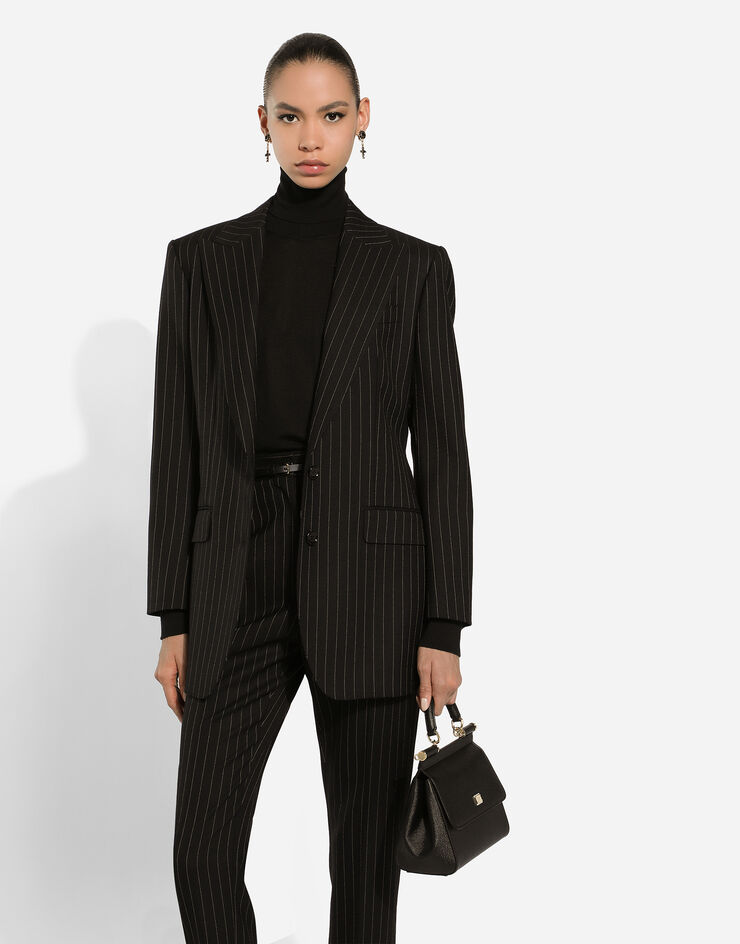 Dolce & Gabbana Single-breasted pinstripe wool jacket Multicolor F290XTFR21X