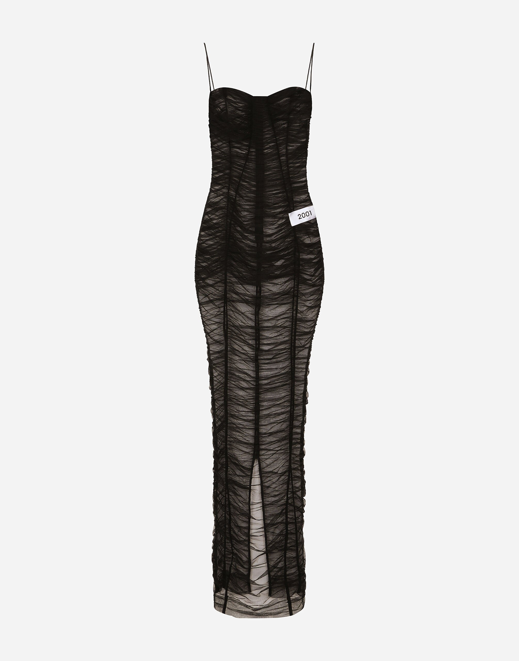 Dolce & Gabbana KIM DOLCE&GABBANA Длинное платье из тюля с драпировкой черный VG6187VN187