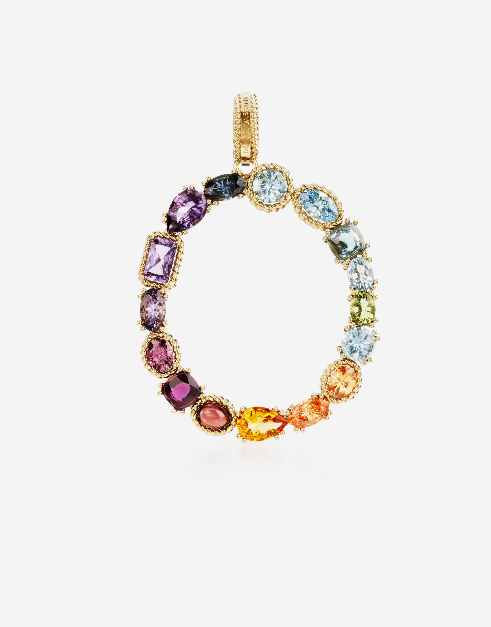 Dolce & Gabbana Letra O Rainbow Alphabet en oro amarillo de 18 kt con gemas multicolor Dorado WAQA8GWQC01