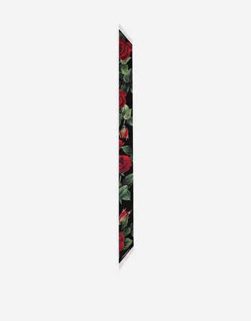 ${brand} Jacquard twill headscarf with DG log and rose print (6x100) ${colorDescription} ${masterID}