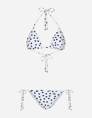 Dolce & Gabbana Triangel-Bikini Punkteprint Drucken O9A46JONO19