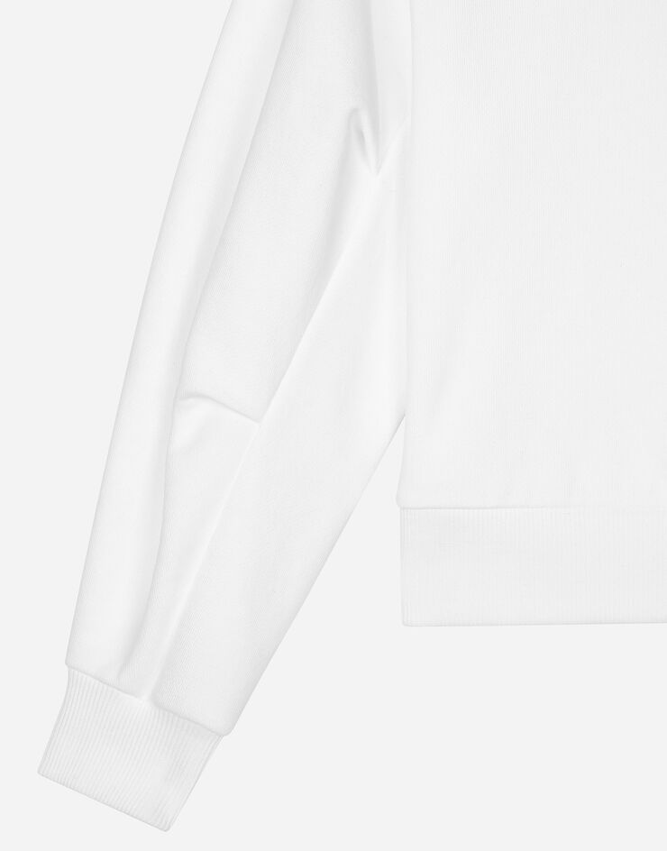 Dolce & Gabbana Sweat-shirt ras de cou en jersey avec logo DG Blanc L5JWAWG7NUH