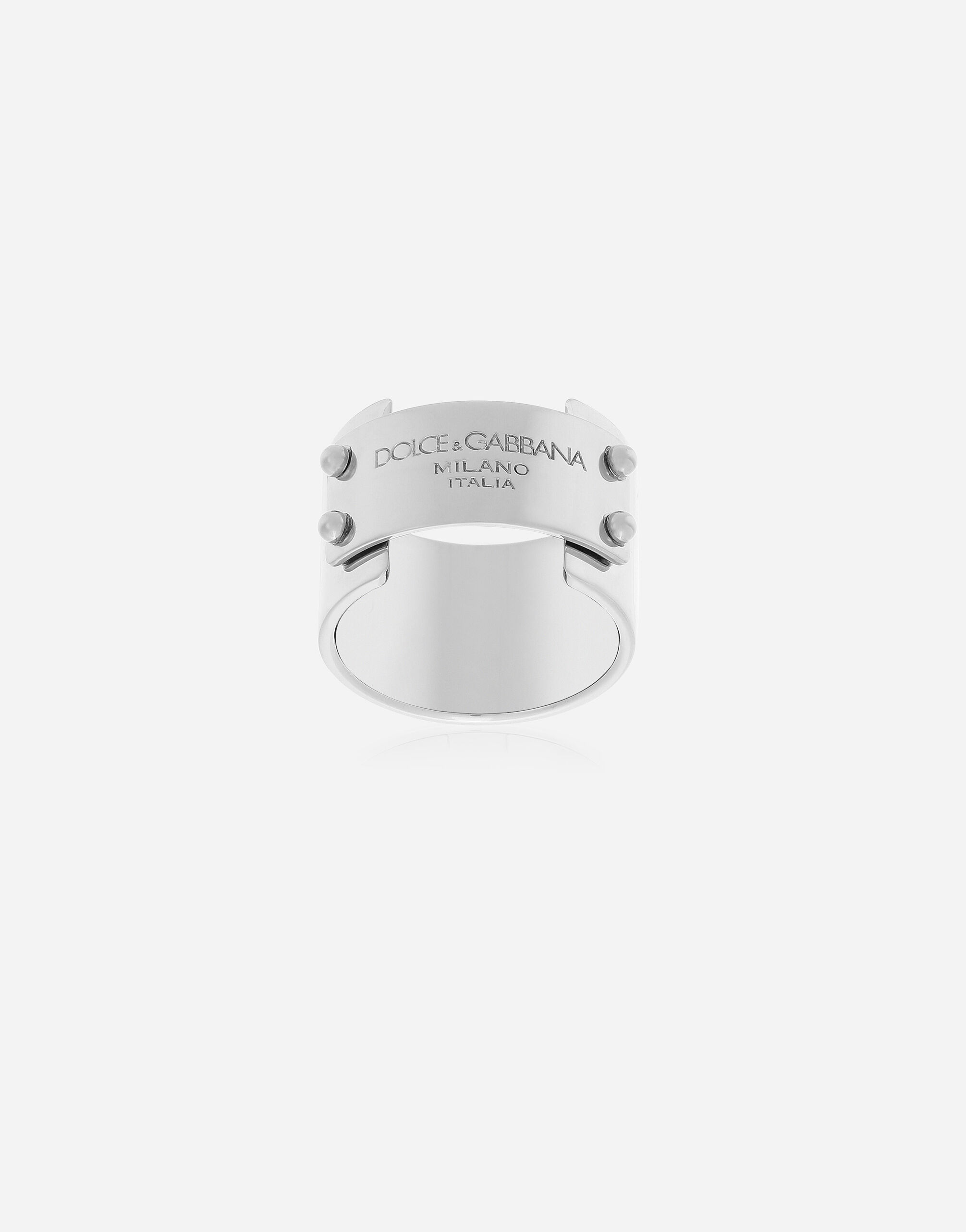 Dolce & Gabbana خاتم ببطاقة موسومة فضي WNQ5S2W1111