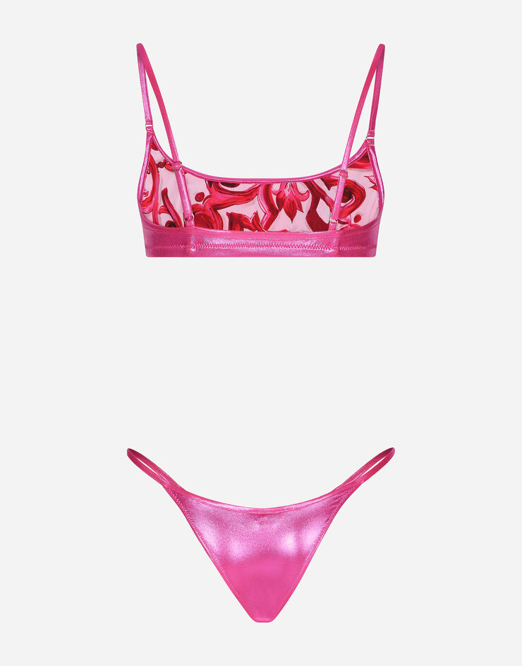 Dolce & Gabbana Laminated bralette bikini top 핑크 O8B66JFUSOV