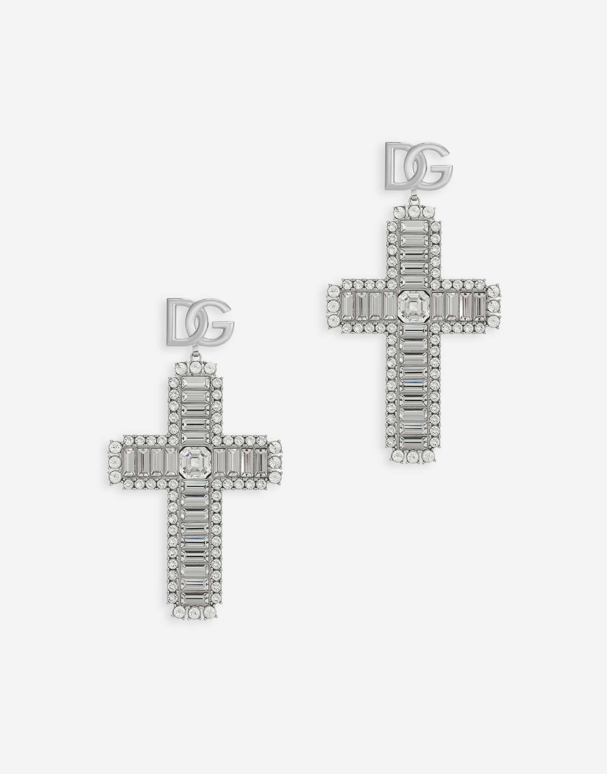 Dolce & Gabbana KIM DOLCE&GABBANA Boucles d’oreilles croix en strass Argent BB7116AY828