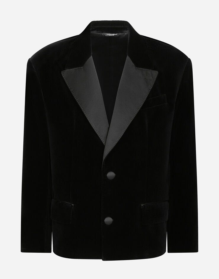 Dolce & Gabbana Oversize single-breasted velvet jacket Black G2UC2TFUWBN